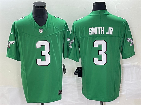 Men's Philadelphia Eagles #3 Nolan Smith JR Green 2023 F.U.S.E. Vapor Untouchable Stitched Football Jersey